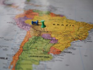 Imágen de un mapa de SurAmérica para ilustrar nuestra entrada sobre el Banco de Sur