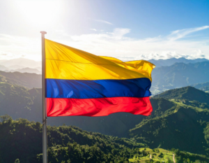 bandera de colombia ondeante